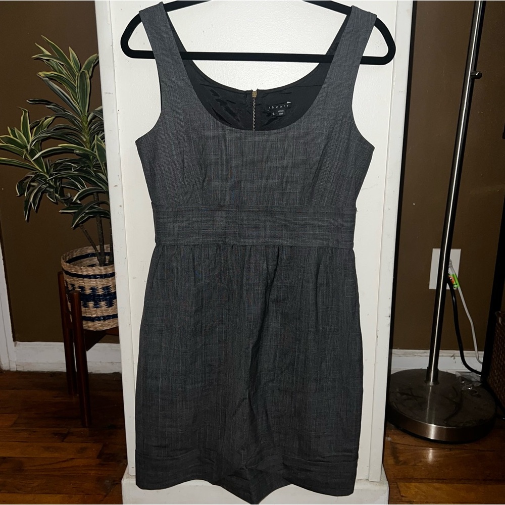 Theory Candice Buckingham Plaid Wool Dress Sz 6